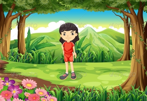 Girl standing in a Forest Girl standing in a Forest