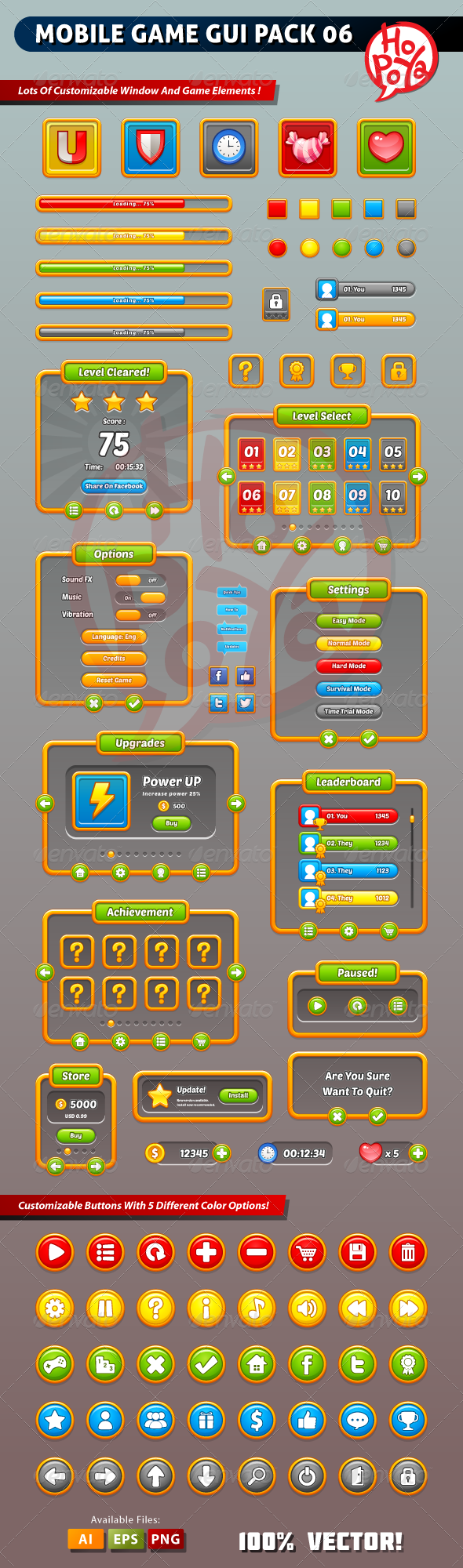 Mobile Game GUI Pack 06