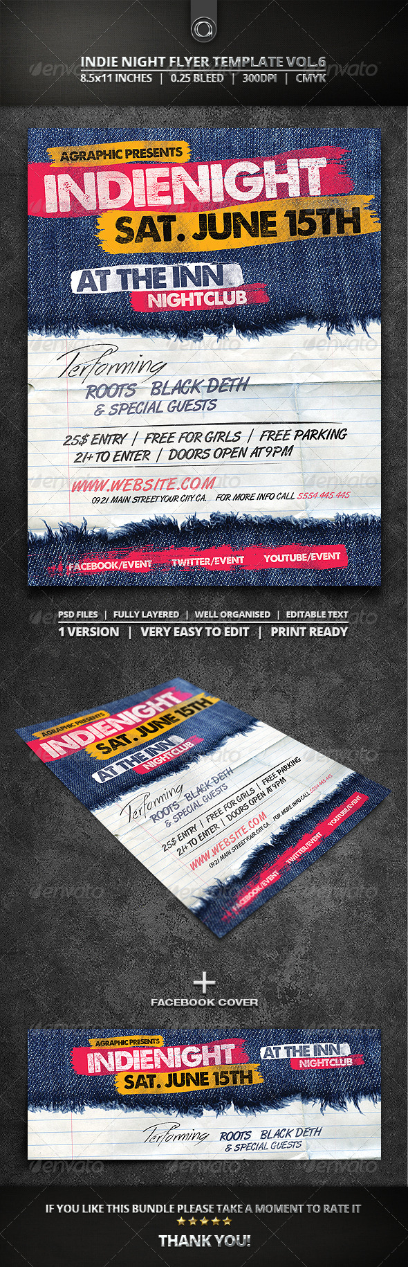 Indie Night Flyer Template Vol.6 Indie Night Flyer Template Vol.6