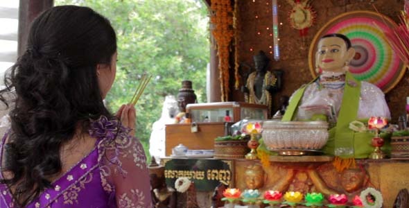Asian Girl Praying In Temple Cambodia 3 Asian Girl Praying In Temple Cambodia 3