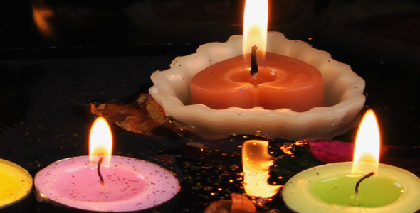 Candles and Dry Leaves on the Water 2 Candles and Dry Leaves on the Water 2