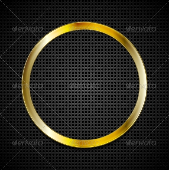 Bright Golden Ring on Perforated Texture Bright Golden Ring on Perforated Texture