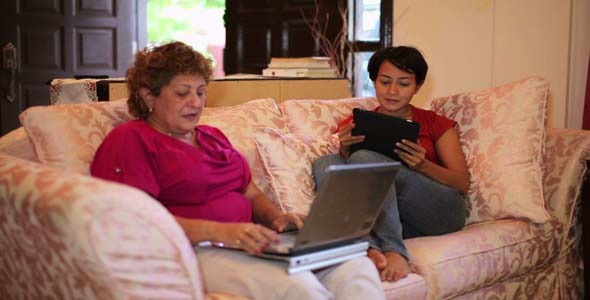 Mother & Daughter Using Tablet Computer 2 Mother & Daughter Using Tablet Computer 2