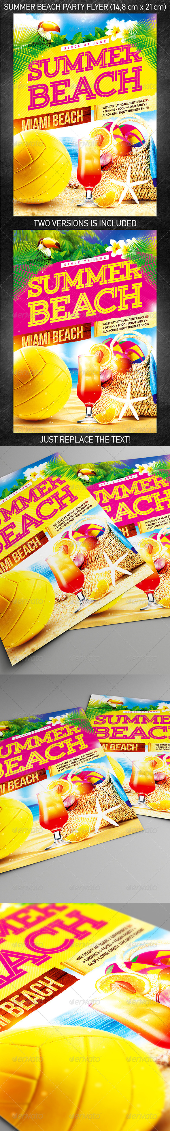 Summer beach party flyer - Events Flyers