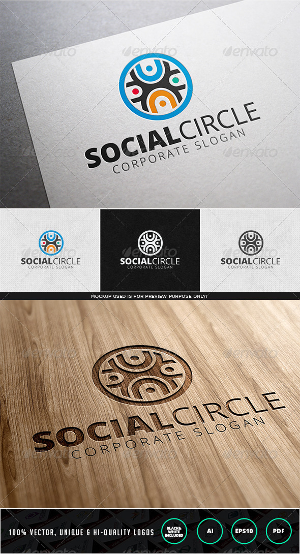 Social Circle Logo template - Humans Logo Templates