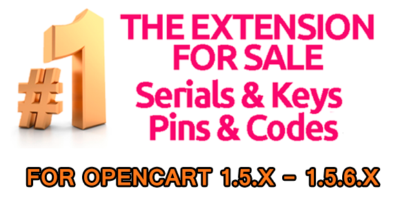 Opencart Serialkeys Pins & Codes Sale Extension Opencart Serialkeys Pins & Codes Sale Extension