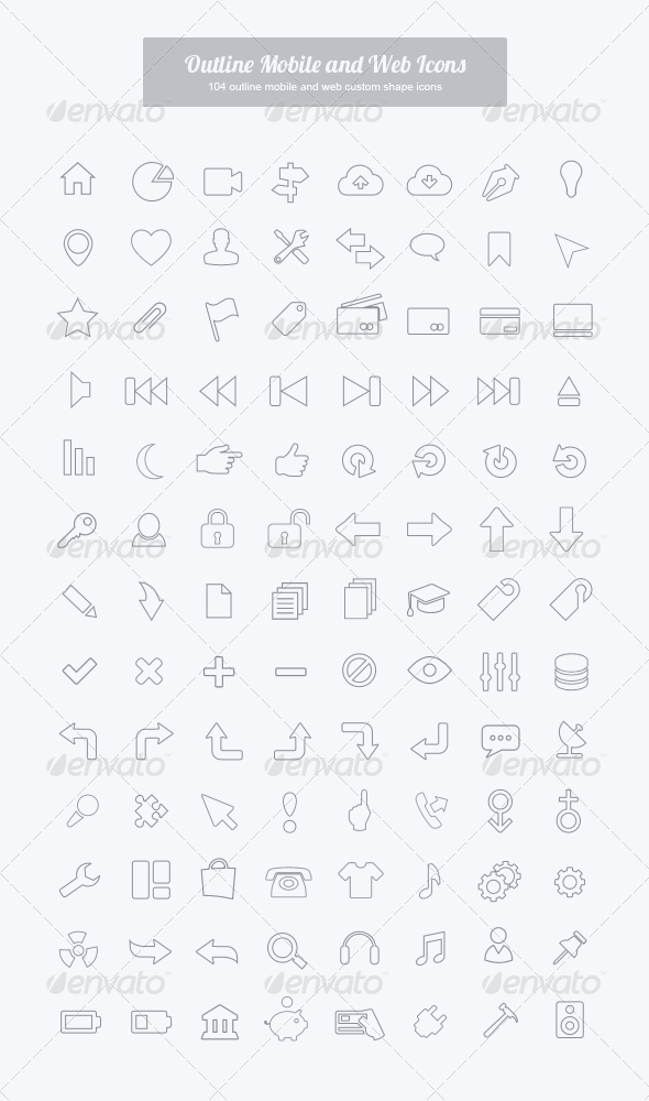 Outline Mobile and Web Custom Shape - Shapes Photoshop