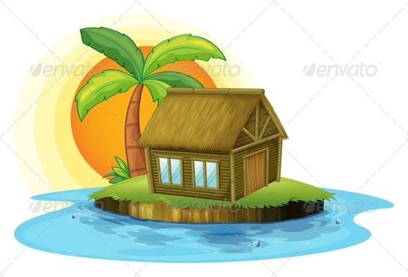 An Island with a Bamboo House An Island with a Bamboo House