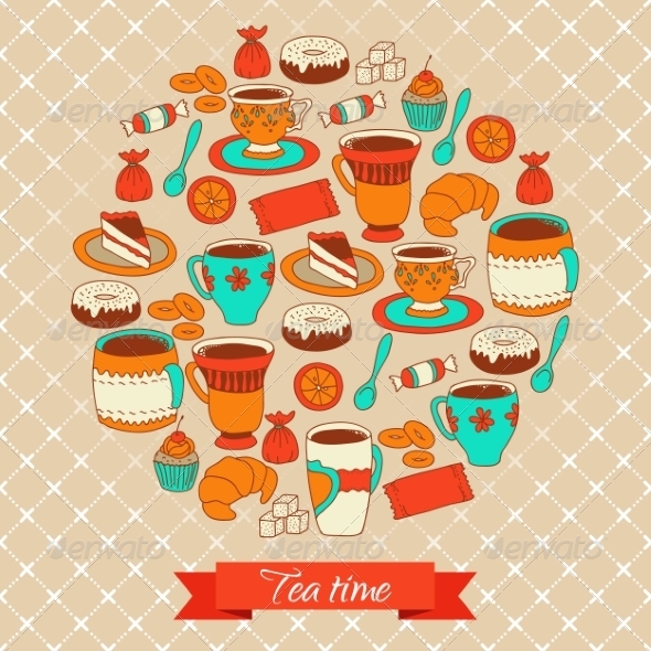 Tea and Sweets Background Tea and Sweets Background