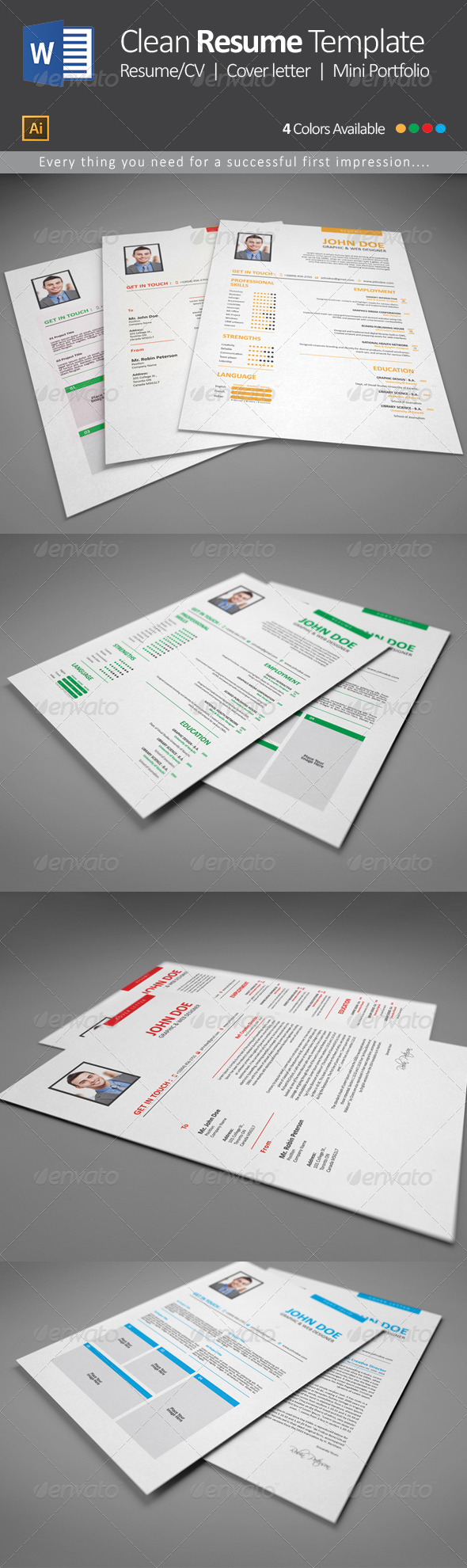 GraphicRiver Clean Resume Template 1 7961105 GraphicRiver Clean Resume Template 1 7961105