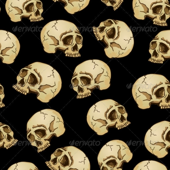 Seamless Background with Skulls Seamless Background with Skulls