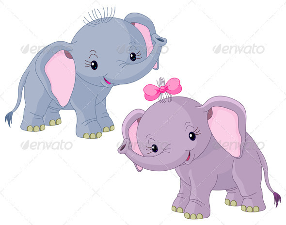 Two Babiy Elephants Two Babiy Elephants