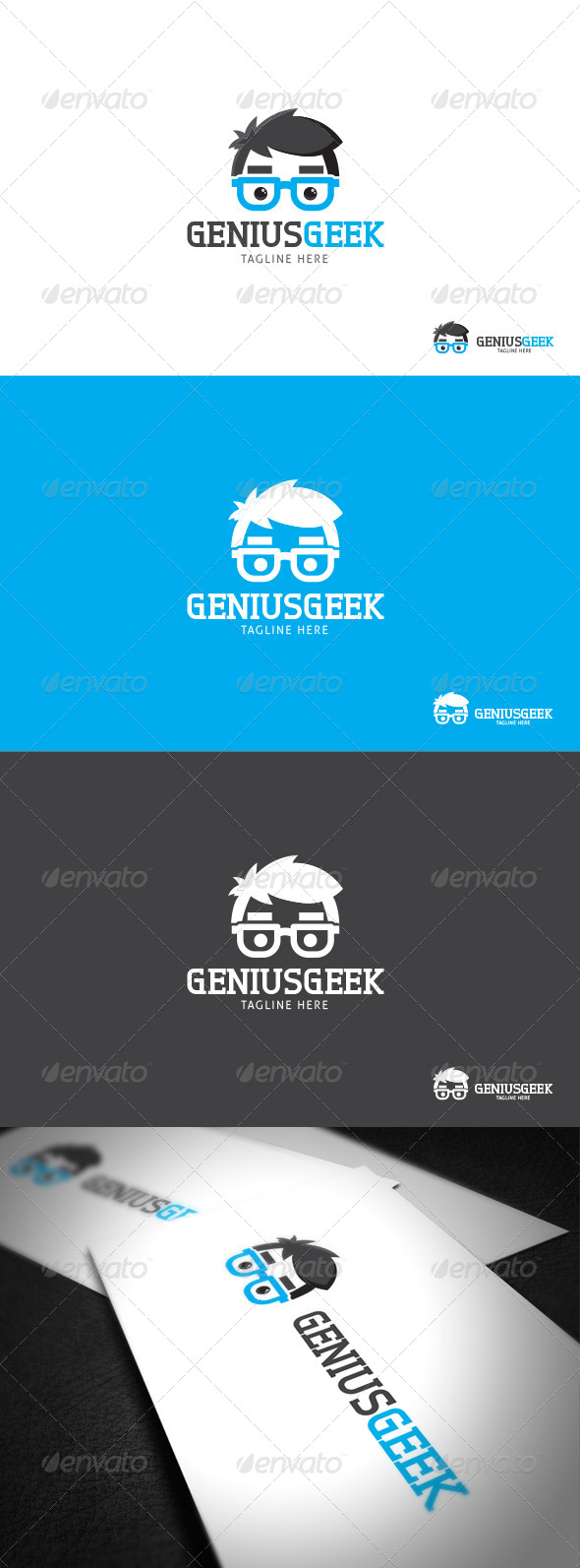 Genius Geek logo Template - Vector Abstract