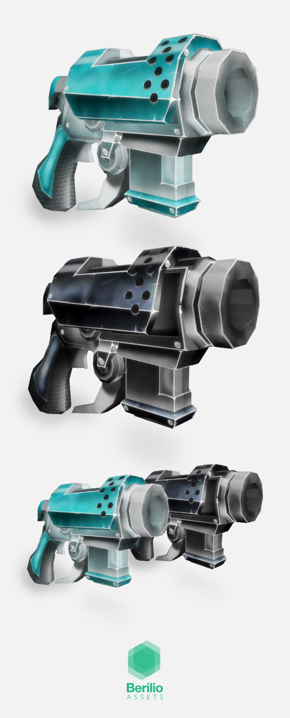 Low Poly Cartoonish Sci-Fi Pistol Low Poly Cartoonish Sci-Fi Pistol