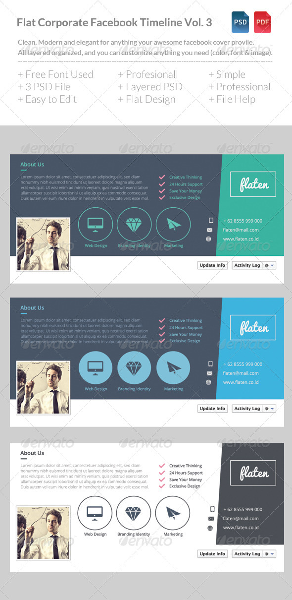 Flat Corporate Facebook Timeline Vol 3 Flat Corporate Facebook Timeline Vol 3