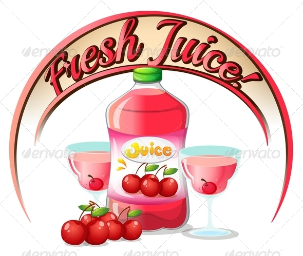 Fresh Juice Label with Cherries