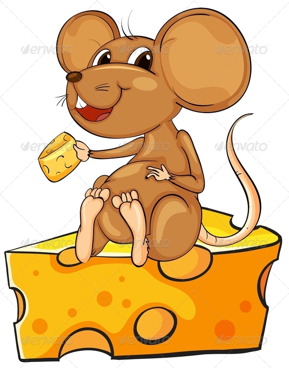 Mouse Sitting on Cheese