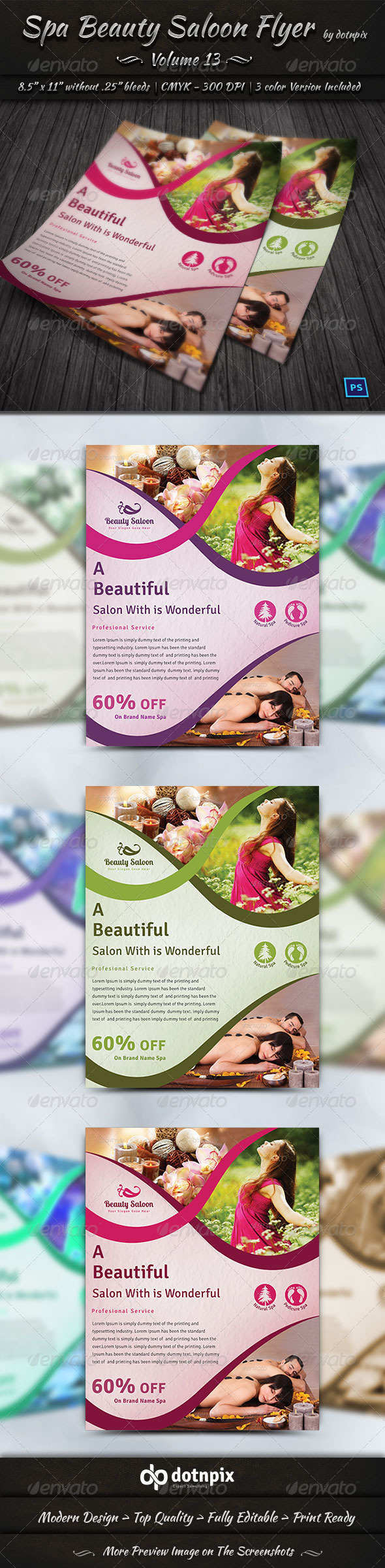 GraphicRiver Spa Beauty Saloon Flyer Volume 13 7969950 GraphicRiver Spa Beauty Saloon Flyer Volume 13 7969950