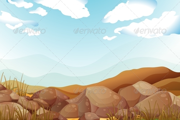 GraphicRiver Big Brown Rocks Under the Blue Sky 7969955 GraphicRiver Big Brown Rocks Under the Blue Sky 7969955