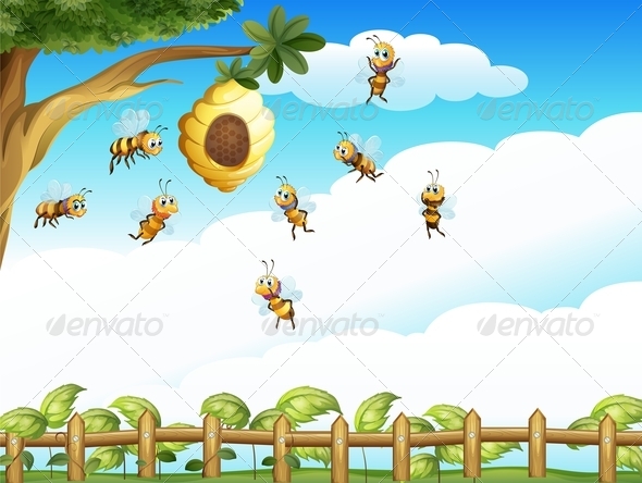 Bees and Beehive Bees and Beehive