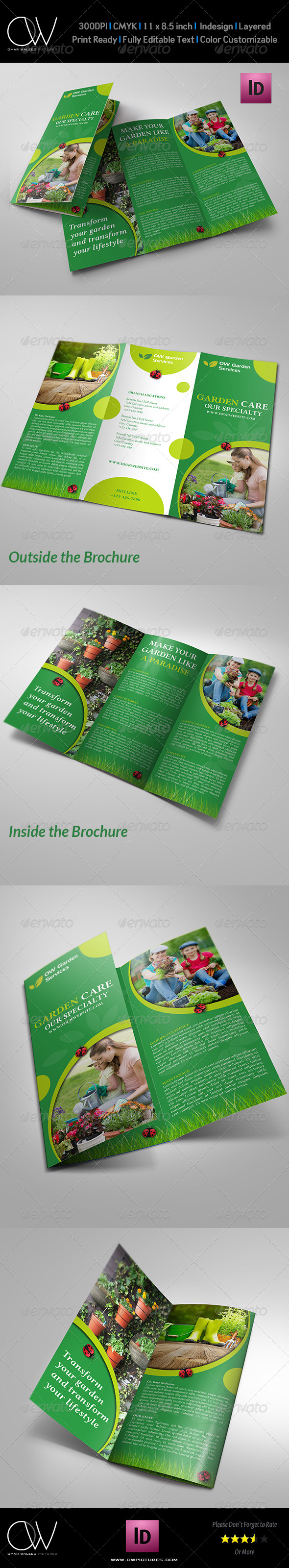 Garden Services Tri-Fold Brochure Template Garden Services Tri-Fold Brochure Template