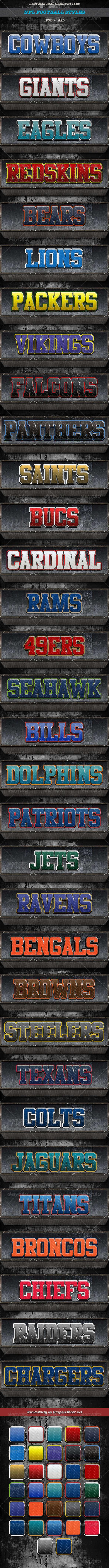 NFL Football Styles - Text Effects Actions