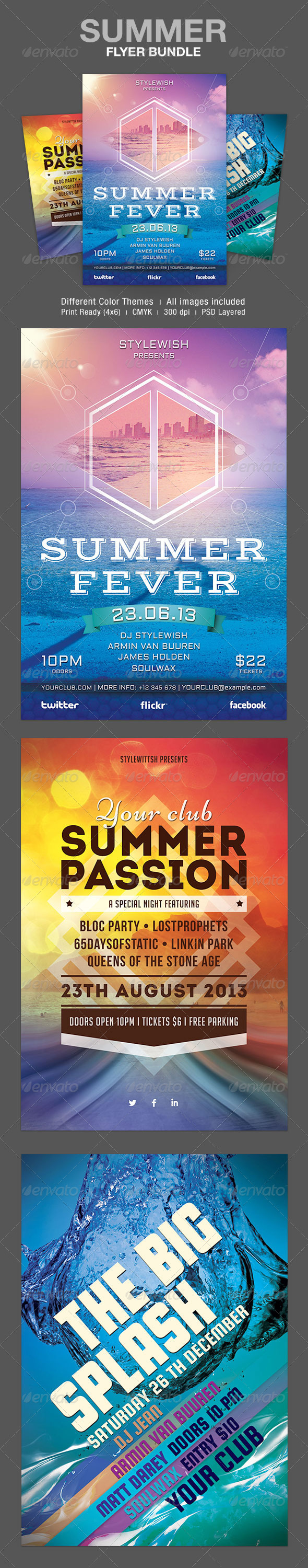 Summer Party Flyer Bundle - Clubs & Parties Events