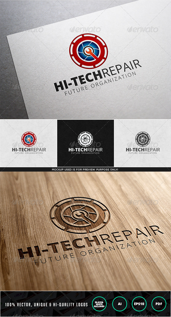 Hi-Tech Repair Logo Template - Objects Logo Templates