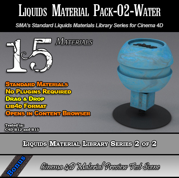 3DOcean Standard Liquids Material Pack-02-Water for C4D 7980117 3DOcean Standard Liquids Material Pack-02-Water for C4D 7980117