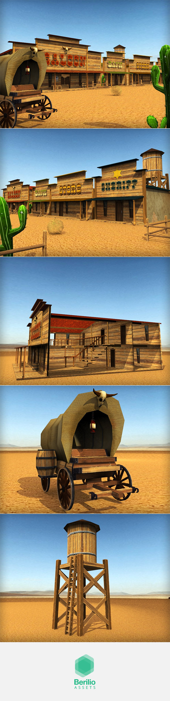 Low Poly Cartoonish Western Pack Low Poly Cartoonish Western Pack