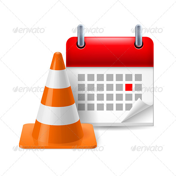 Traffic Cone and Calendar