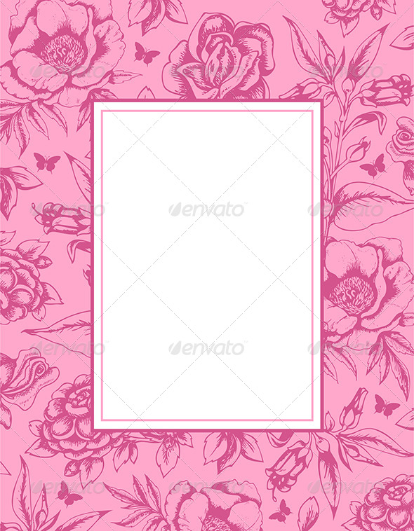 GraphicRiver Vintage Background with Frame and Flowers 7985847 GraphicRiver Vintage Background with Frame and Flowers 7985847