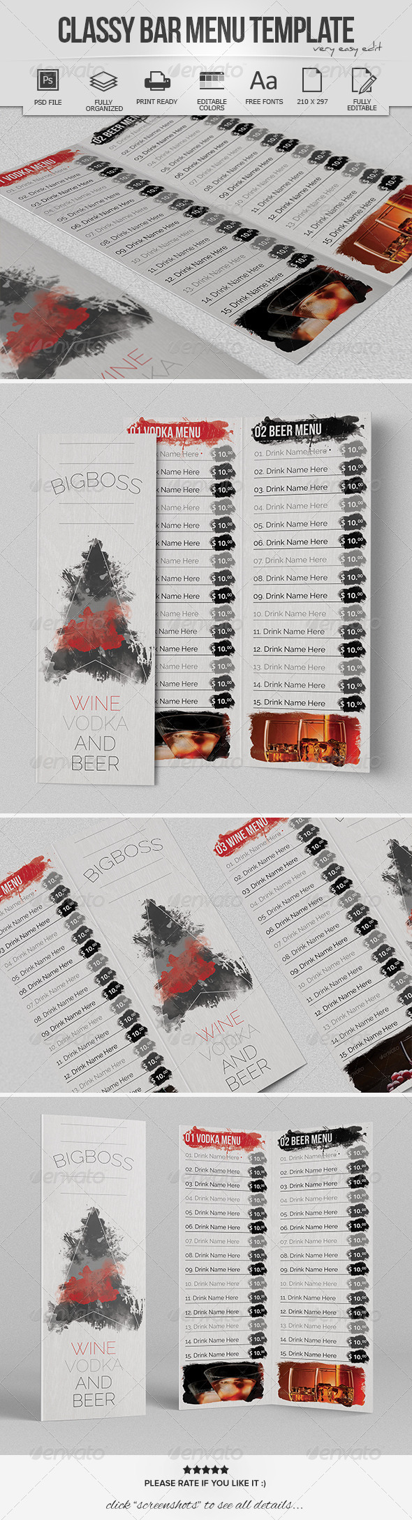 Classy Bar Menu Template