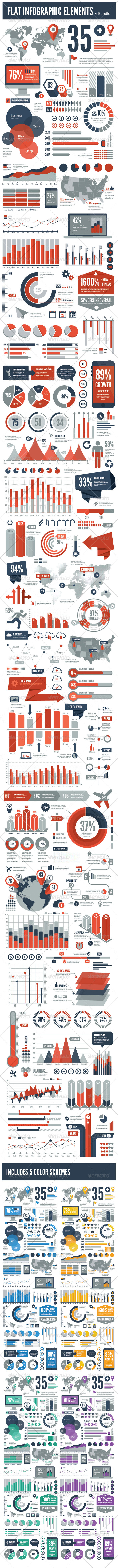 Over 200+ Infographic Elements - Bundle