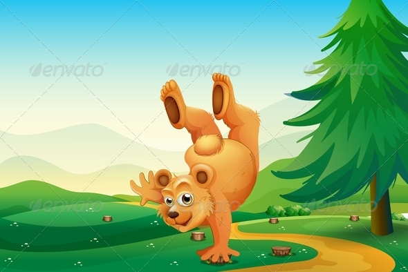 GraphicRiver Bear playing in Forest 7987132 GraphicRiver Bear playing in Forest 7987132