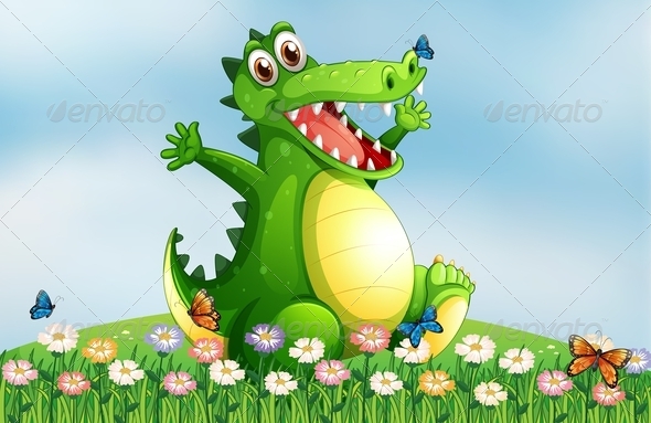 GraphicRiver Hilltop with a Smiling Crocodile 7987166 GraphicRiver Hilltop with a Smiling Crocodile 7987166