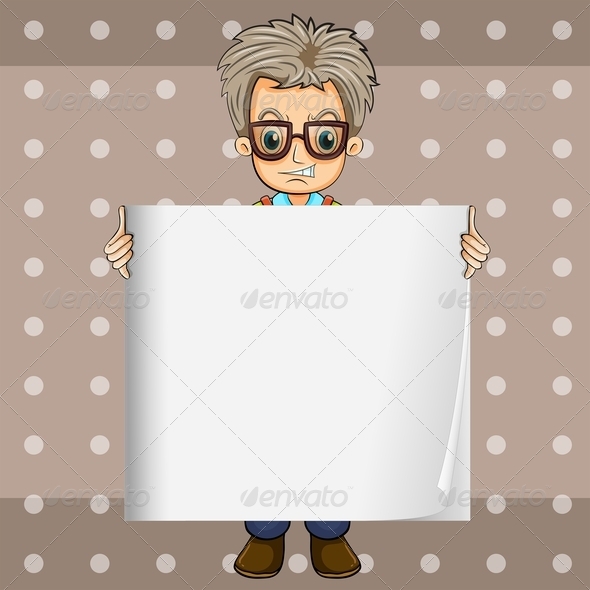 GraphicRiver Angry Man Holding an Empty Signboard 7987534 GraphicRiver Angry Man Holding an Empty Signboard 7987534