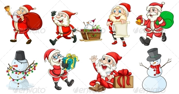GraphicRiver Santa Claus and the Snowmen 7987617 GraphicRiver Santa Claus and the Snowmen 7987617