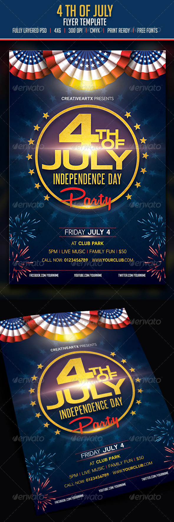 4th of July - Flyers Print Templates
