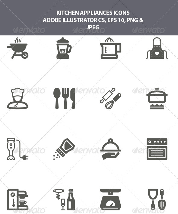 Kitchen Appliances Icons (Food)