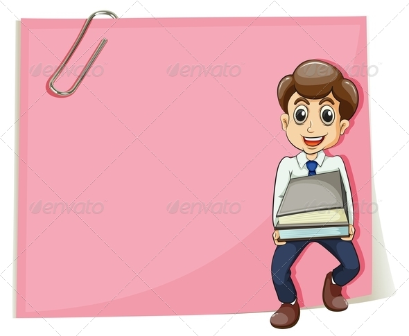 GraphicRiver Pink Empty Paper with a Businessman 7988759 GraphicRiver Pink Empty Paper with a Businessman 7988759