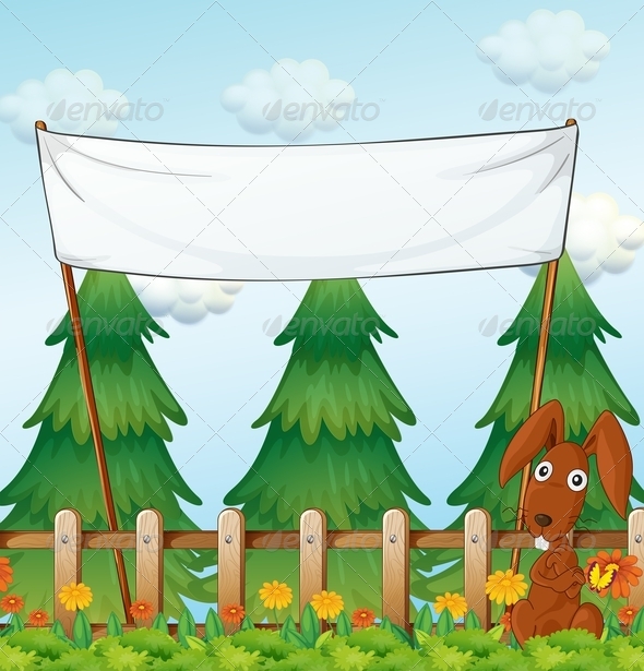 GraphicRiver Empty Banner with Rabbit 7989274 GraphicRiver Empty Banner with Rabbit 7989274