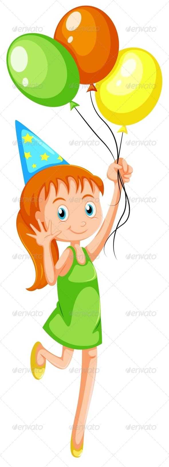 A Young Girl with Three Balloons (People)