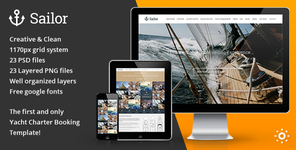 Sailor - Yacht Charter Booking PSD Template