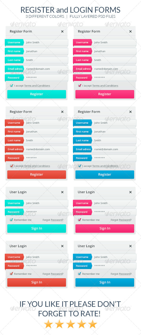 Register and Login Forms Register and Login Forms