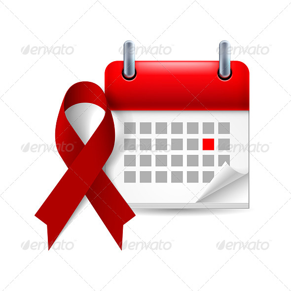 Burgundy Awareness Ribbon and Calendar