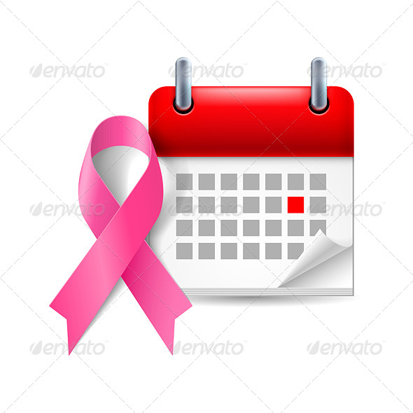 Pink Awareness Ribbon and Calendar