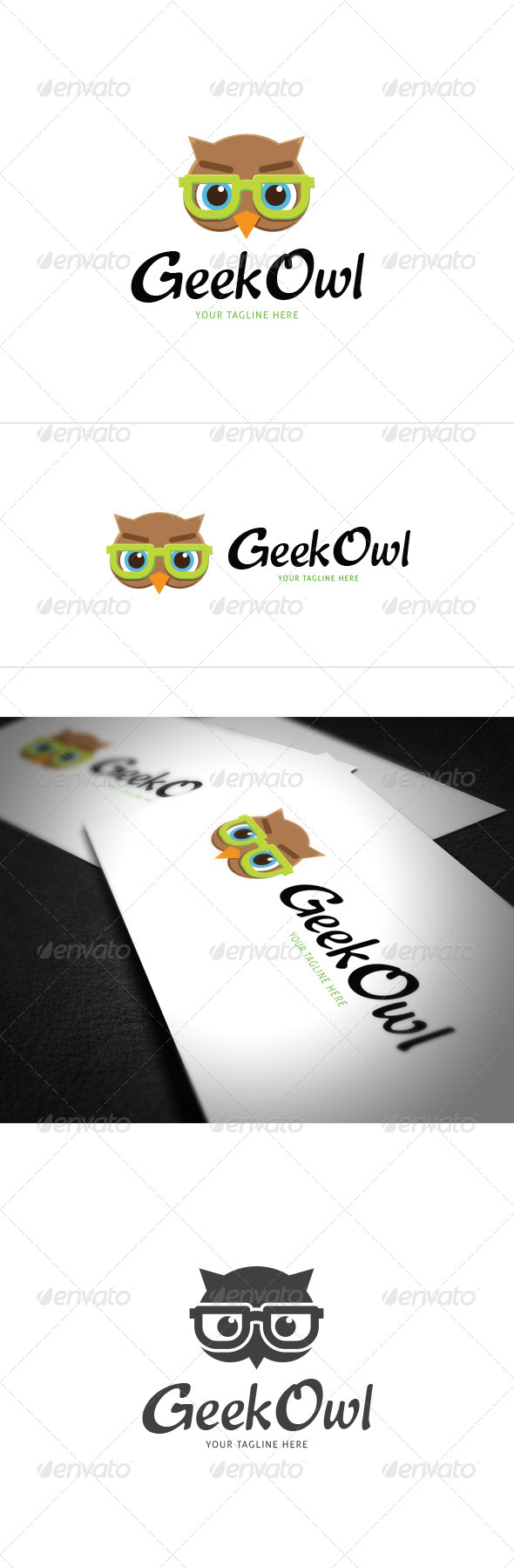 Geek Owl Logo Template - Animals Logo Templates