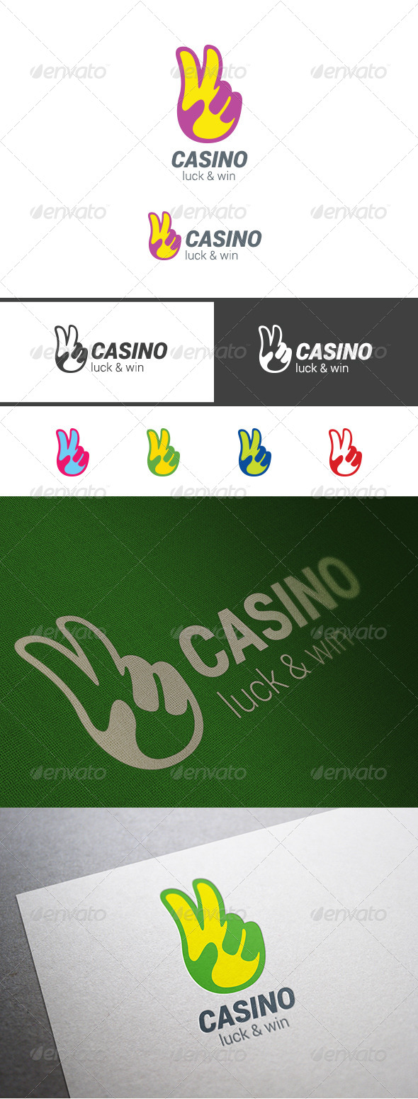 Casino Winner Hand Symbol Logo