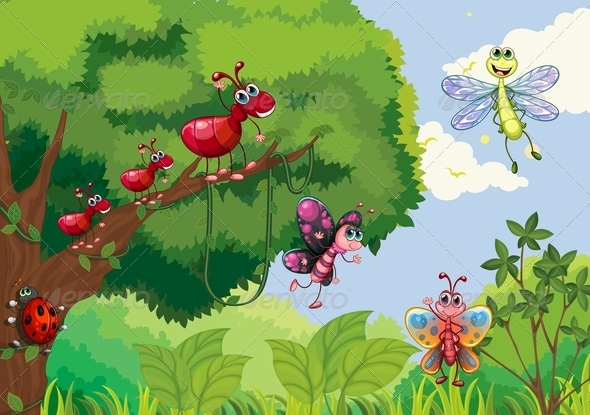 GraphicRiver Insects at the Forest 7995358 GraphicRiver Insects at the Forest 7995358